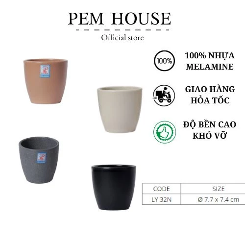 Ly Nhựa Melamine Nhám Nâu/Đen/Xám/Ngói