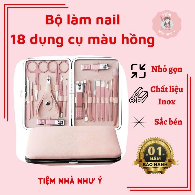 🔥 BỘ DỤNG CỤ BẨM MÓNG TAY 18 MÓN CAO CẤP THÉP KHÔNG GỈ 🔥