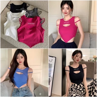 Áo Bra Nữ Vạt Chéo HOT Kokorun Dáng Lửng Có Đệm Ngực Trend Mới 8386