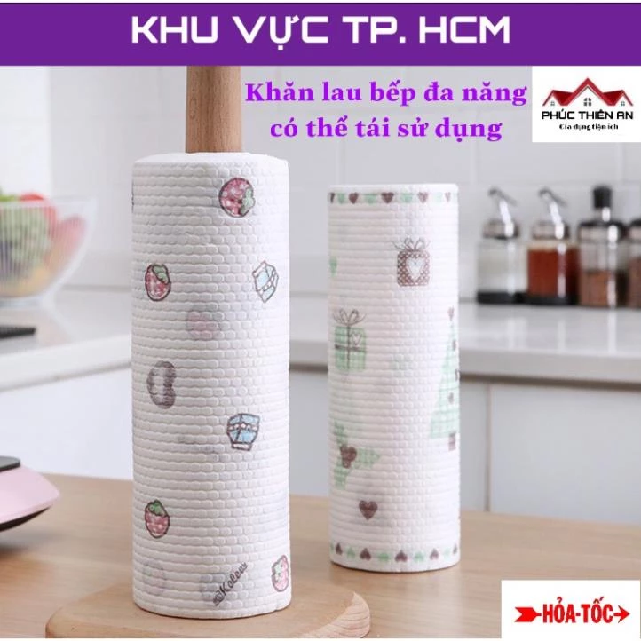 Cuộn giấy lau nhà bếp đa năng có thể tái sử dụng nhiều lần - Tiện dụng, tiết kiệm(....K1h4o3,4....)