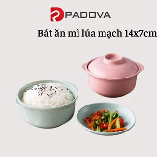 Tô Bát Ăn Mì, Ăn Cơm Có Nắp Đậy Bằng Nhựa Lúa Mạch Chống Mài Mòn PADOVA 8442