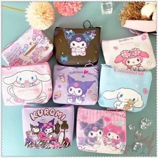 ☸ 1pc Ví Tiền Xu Sanrio ☸ Ví Da PU Đựng Tiền Xu Hình Nhân Vật Hoạt Hình Kuromi Melody Sanrio