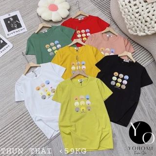 Áo thun thái nữ from vừa cổ tròn chất thun cotton thái mịn, mát, co dãn tốt, nhiều màu bao đẹp YOHOMI mã A09 dưới 60kg