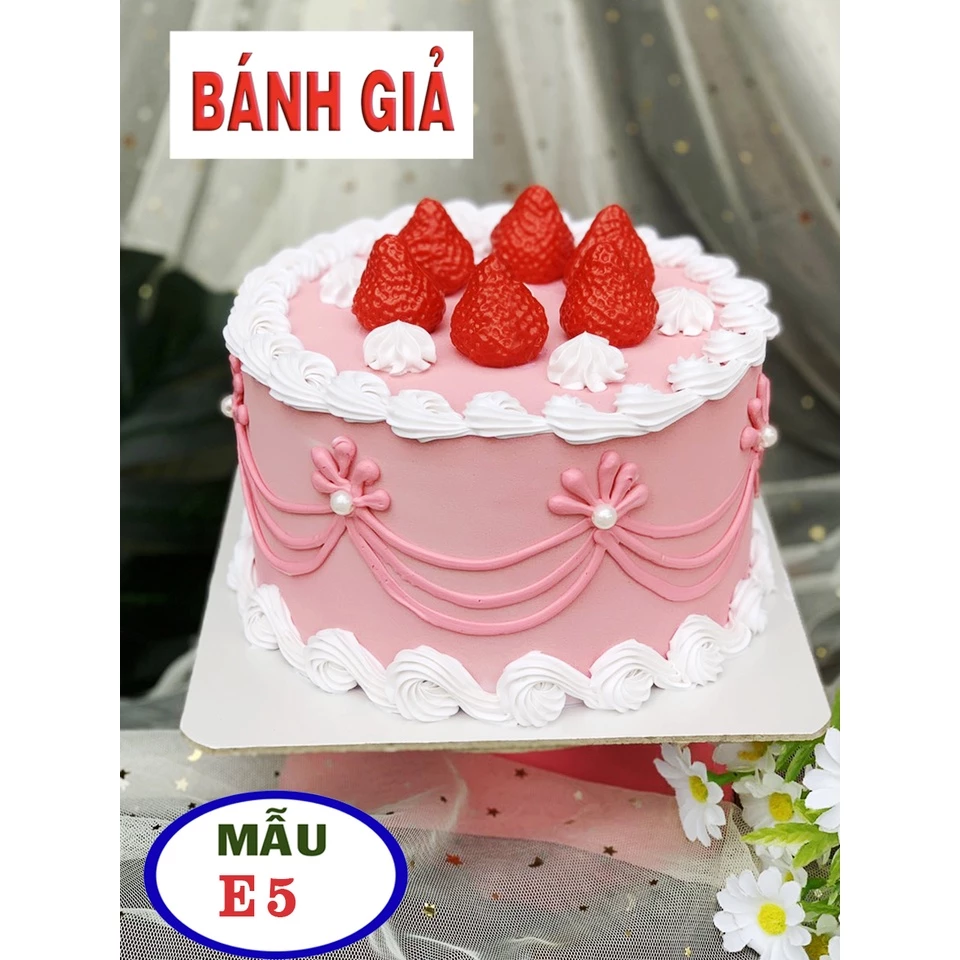 Bánh kem giả cực đẹp, mô hình bánh kem như thật, đường kính 18cm,  cao 10cm. dụng cụ chụp hình