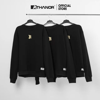 Áo sweater ATHANOR local brand form rộng tay dài chất liệu nỉ bông 100% cotton mẫu basic chữ A