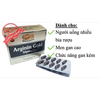 Bổ gan ARGININ GOLD SILYMARIN hộp 60 viên - lợi mật - tăng cường chức năng gan - giải độc cơ thể