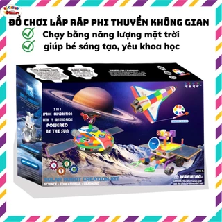 Đồ chơi lắp ráp phi thuyền 3 in 1 chạy bằng năng lượng mặt trời, đồ chơi khoa học sáng tạo phát triển tư duy cho bé(817)