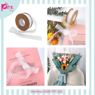 📿🎁 Ruy Băng Ren Trắng (3cm * 23m): Gói hoa/ Quà tặng/ Trang trí sinh nhật – PK0021 🎉💫