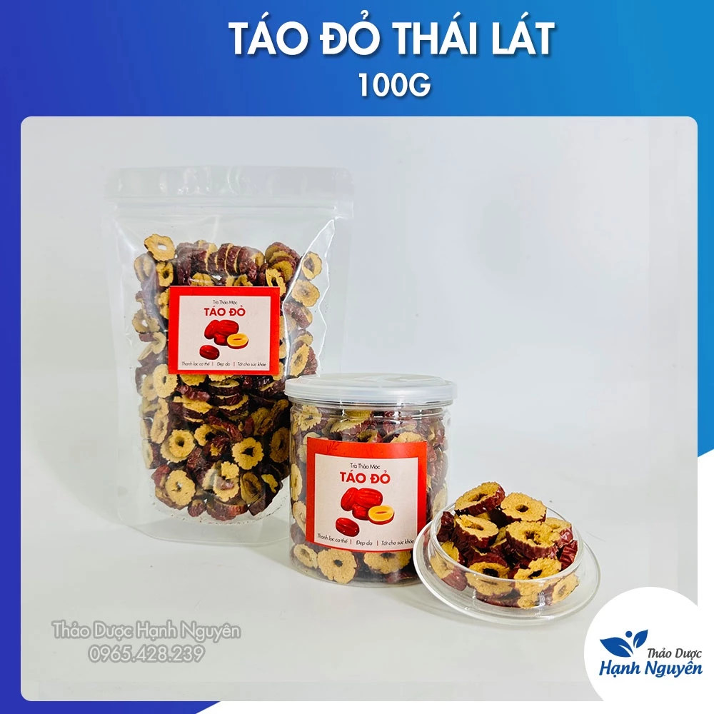 Táo đỏ thái lát sấy khô 100g (Trà táo đỏ, dưỡng nhan, bổ dưỡng)