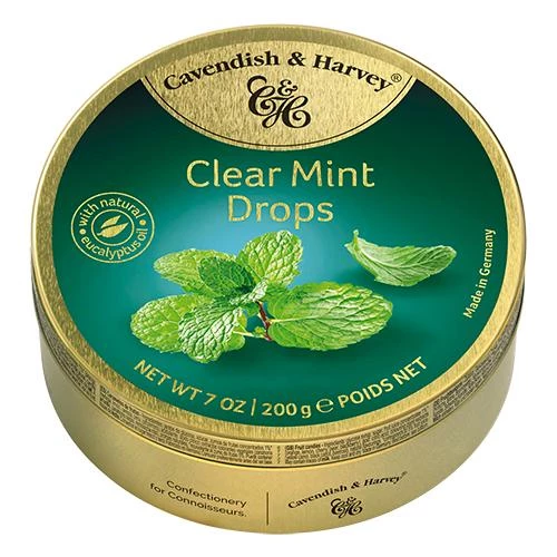 Kẹo Hộp Thiếc Đức Cavendish Harvey Hương Bạc Hà Clear Mint (Hộp 200g)