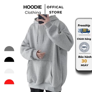 Áo Khoác Hoodie Nam, Nữ Hoodie Basic Unisex Nỉ From Rộng Màu Trắng HDT900