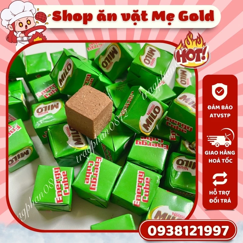 Kẹo Milo Cube cacao Nestle Thái Lan, kẹo Milo Energy Cube (viên 2,75g)