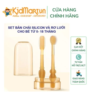 Sét Rơ Lưỡi Kèm Bàn Chải Đánh Răng Cho Bé Silicon Chống Tưa Lưỡi Nấm Lưỡi Rưa Lưỡi Cho Bé 0 - 2 Tuổi