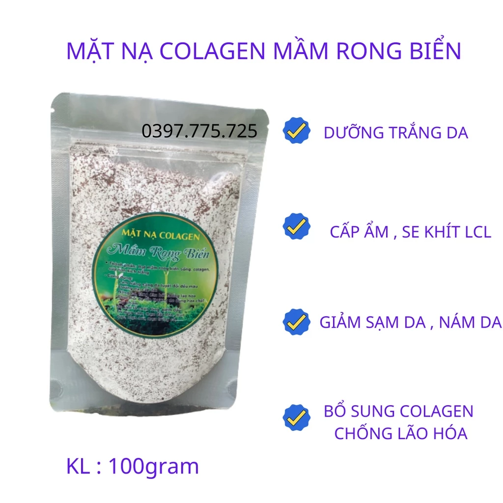 100gram mặt nạ colagen mầm rong biển