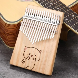 Đàn kalimba gỗ gecko Hluru Music- LM009S hình mèo Hàng chính hãng