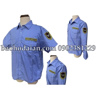 Áo bảo vệ nẹp bo dưới kiểu budong màu xanh dương kèm 2 logo