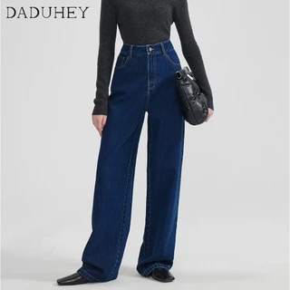 DaDuHey✨ Women's New Retro Fashion High Waist Slim Wide Leg Straight Slim Mopping Draping All-Match Loose Jeans