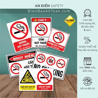 Biển Báo Cấm Hút Thuốc No Smoking Nhiều Mẫu Thiết Kế Đủ Mọi Chất Liệu An Điền Safety