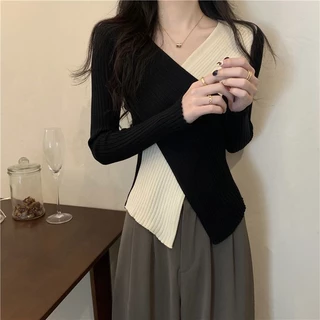 Áo Sweater Tay Dài Dáng Ôm Thiết Kế Độc Đáo Thời Trang Xuân Thu Mới Cho Nữ