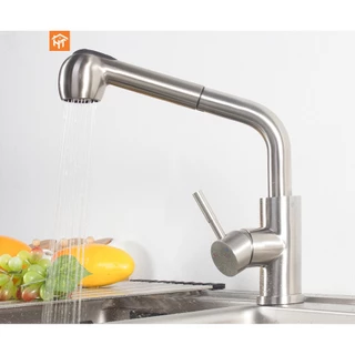 Vòi rửa chén Vòi rửa bát nóng lạnh dây rút INOX 304