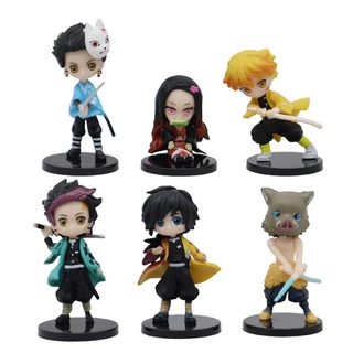 Mô hình Mini figure Tanjirou , Nezuko , Zenitsu , Inosuke , Giyuu  figure thanh gươm diệt quỷ