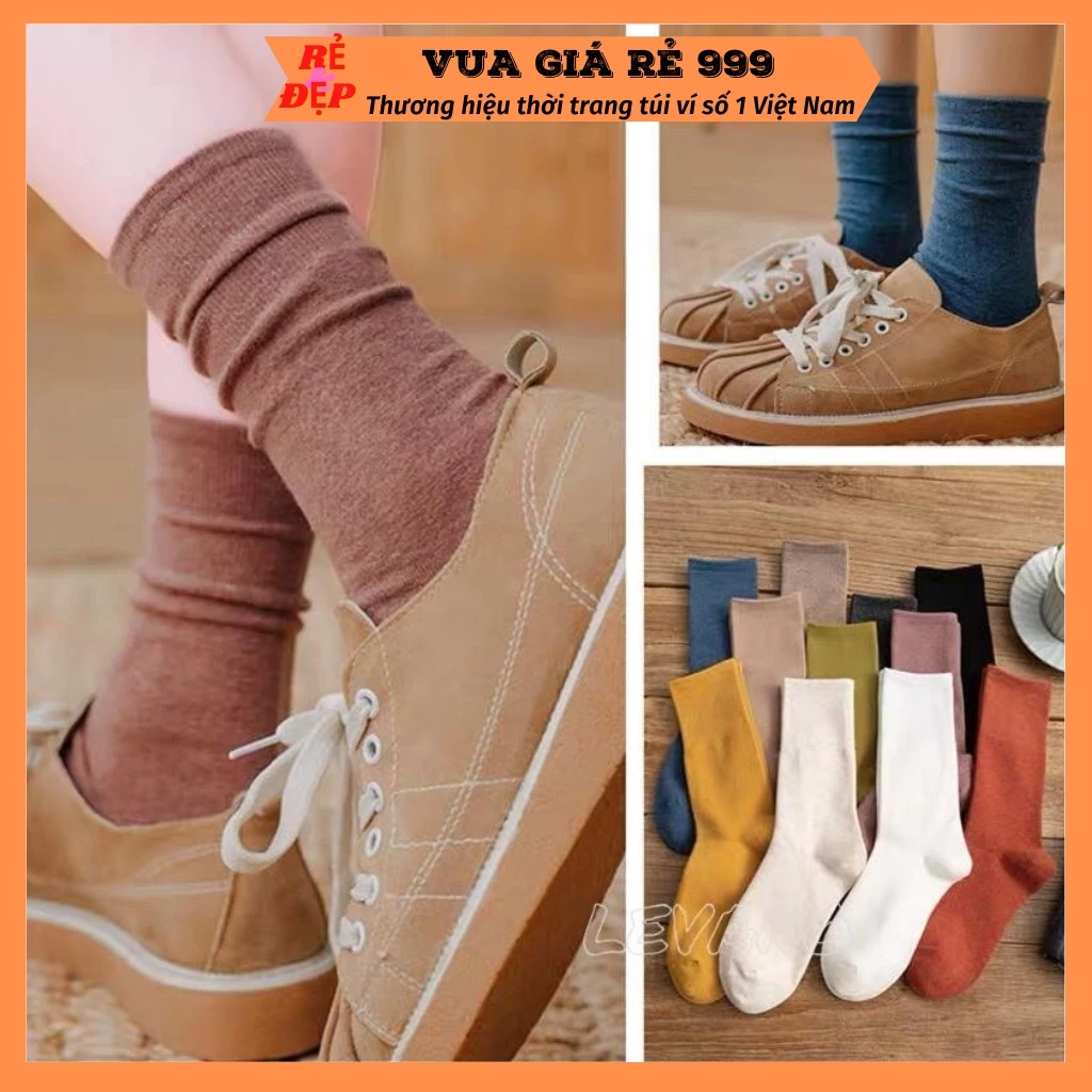 Tất vớ nam nữ chất liệu vải Hàn co giãn bốn chiều, kiểu dáng trơn phong cách hiện đại T200
