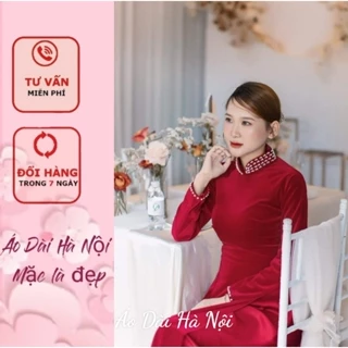 Áo dài nhung đính ngọc cao cấp, sang trọng - Áo Dài Hà Nội