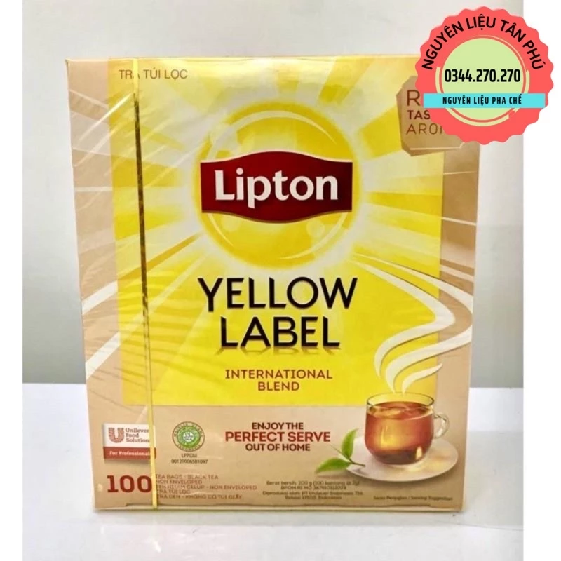 Trà Lipton túi lọc nhãn vàng 100 gói & 25 gói -