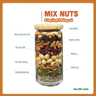 Hộp 500g Mixnuts 8 hạt nhân nguyên nướng chín giòn ngon