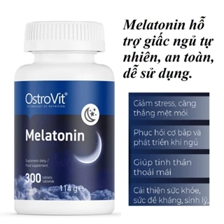 Ostrovit Melatonin - Hỗ trợ giấc ngủ tự nhiên, phục hồi Cơ bắp, lành tính, dễ sử dụng