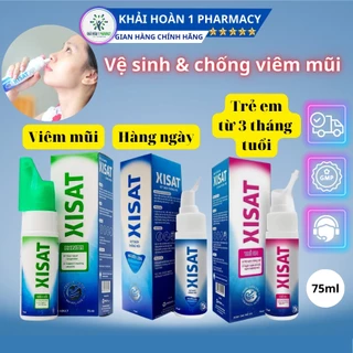 Dung dịch xịt mũi XISAT (CHÍNH HÃNG MERAP) vệ sinh, sát khuẩn, chống viê.m mũi hàng ngày - Chai 75ml