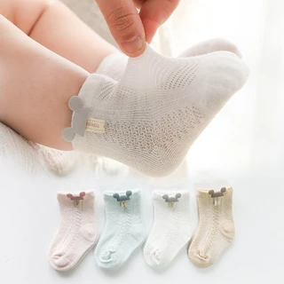 Tất lưới cho bé gái bé trai từ 0 đến 2 tuổi vải cotton thoáng mát, tất cho bé gái bé trai phong cách Hàn Quốc dễ thương