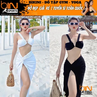 Bikini Nữ Hai Mảnh ComBo 3 Món, Đồ Bơi Đi Biển Hai Mảnh Kèm Chân Váy Sang Đẹp Binsports BHV192