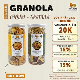 COMBO TIẾT KIỆM - 2 Hộp Granola yến mạch mix 7 loại hạt dinh dưỡng ăn liền - giòn thơm - 500gr