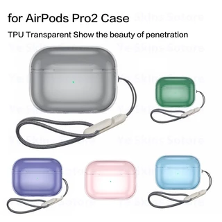 2022 Bao Da Cho AirPods Pro2 Ốp Lưng Trong Suốt Chống Sốc Vỏ Bảo Vệ Có Móc Khóa Cho AirPods Pro 2