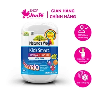 [Chính Hãng] Viên Uống Dầu Cá Nature's way KS Omega-3 Fish Oil Trio Tăng Cường Trí Não Và Phát Triển Thị Lực Lọ 60 VIÊN