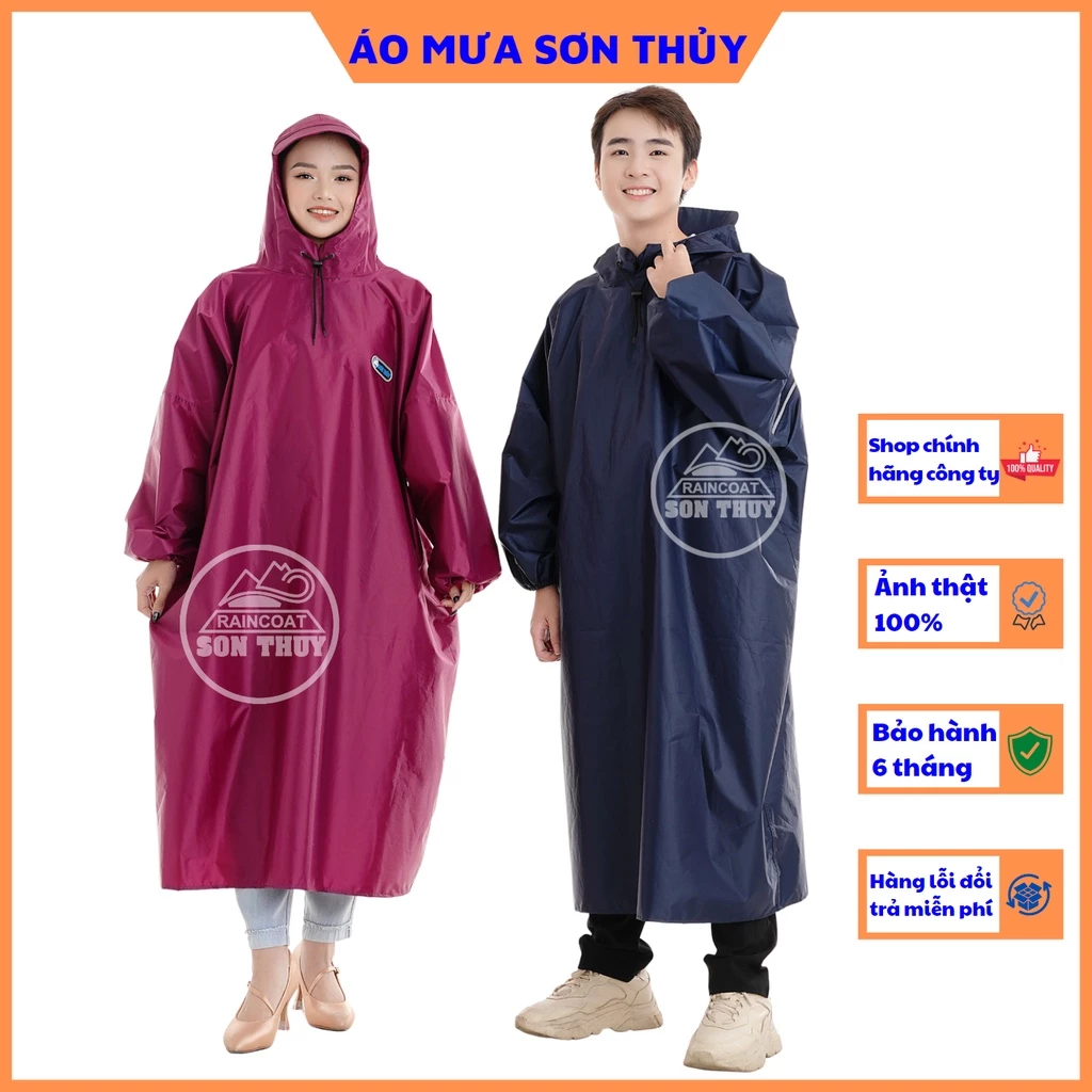 Áo mưa bít kín Sơn Thủy - áo mưa có tay vải dù vân tổ ong siêu nhẹ K7B ST3