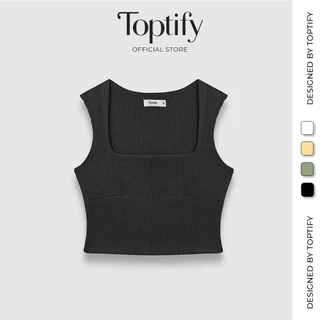 Áo croptop nữ sát nách TOPTIFY kiểu hai lớp cổ vuông sát nách  Amona Top AC50