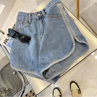 ✁✙♧Quần Short Denim Lưng Cao Ống Rộng Thời Trang Mùa Hè Cho Nữ