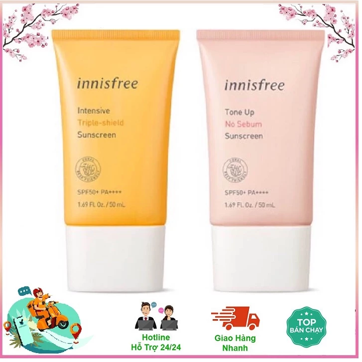 Kem Chống Nắng Innisfree Tone Up No Sebum, Triple Shield, Long Lasting