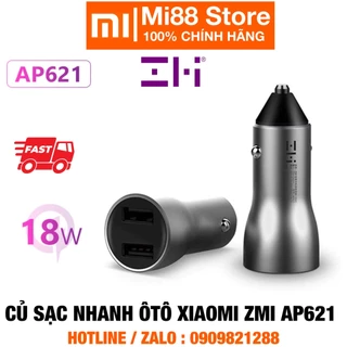 Củ Sạc Nhanh Ô TÔ XIAOMI ZMI AP621 2 Cổng 18W CHÍNH HÃNG FULLBOX