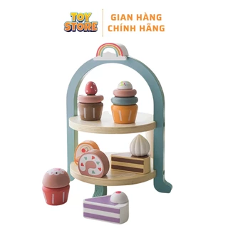 Bộ đồ chơi tháp bánh kem gỗ TOYSTORE tháp bánh Kabi bằng gỗ an toàn cho bé