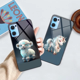 Ốp kính Oppo Reno 7 5G/ Reno 7Z 5G / Reno 7 4G hình 12 con giáp cực kỳ cute dễ thương đáng yêu