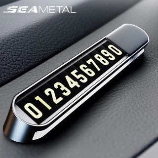 Thẻ đỗ xe tạm thời SEAMETAL hiển thị số điện thoại bằng kim loại tiện dụng cho xe hơi