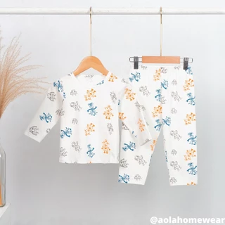 Bộ dài tay bé trai thun cotton Áo Lá Homewear A026, đồ bộ ngủ bé trai