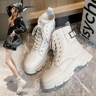 GIÀY BOOTS NỮ MARTIN G82 THỜI TRANG ANH QUỐC - Giày Bốt Nữ Độn Đế Tăng Chiều Cao Đế Bánh Mì A1