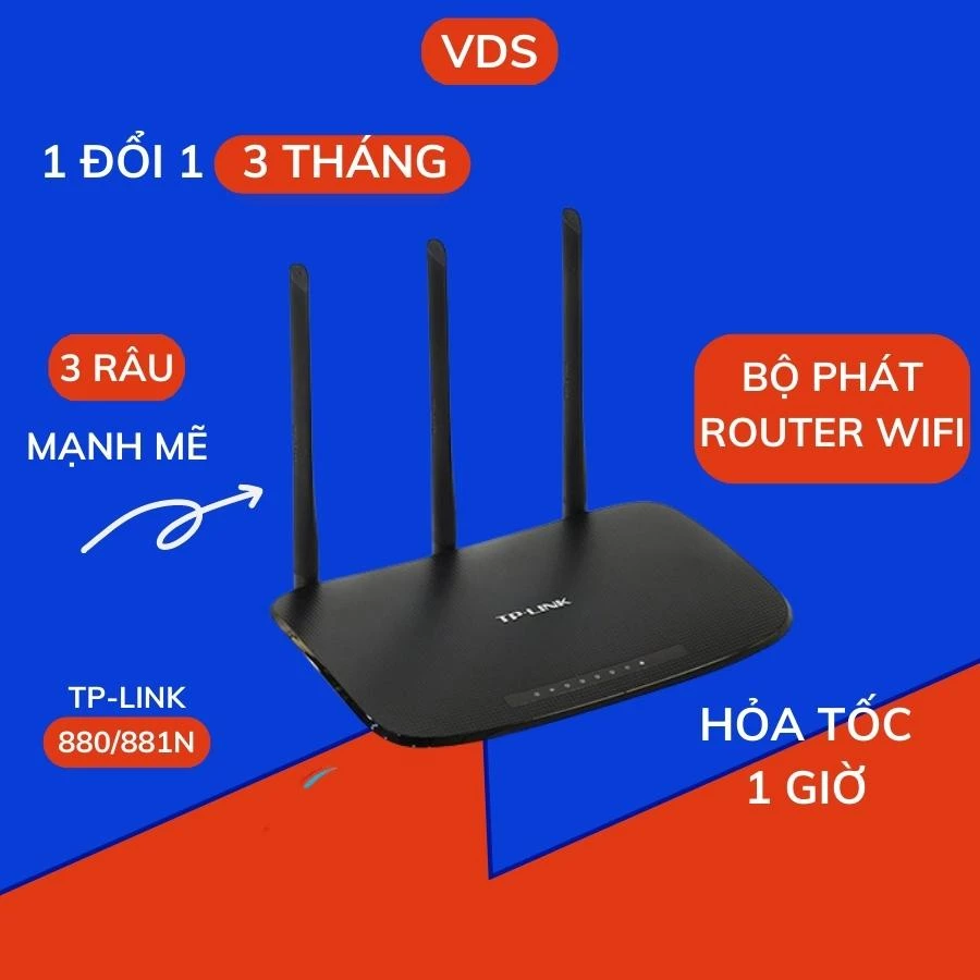 Cục Phát Wifi Tplink 3 Râu xuyên tường TL-WR881N 880N tốc độ cao 450Mbps đã qua sử dụng