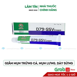 D79 GSV Cream giảm mụn trứng cá, mụn lưng, dày sừng nang lông 15g