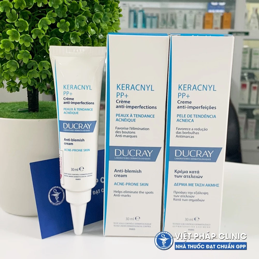 Kem Giảm mụn mụn trứng cá DUCRAY Keracnyl PP Anti-Blemish Soothing Cream Ducray 30ml