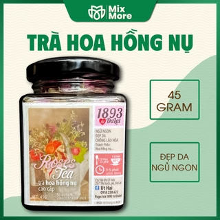 Trà hoa hồng nụ sấy khô Đà Lạt 1893 hủ thủy tinh cao cấp, thanh lọc cơ thể, tốt cho sức khỏe